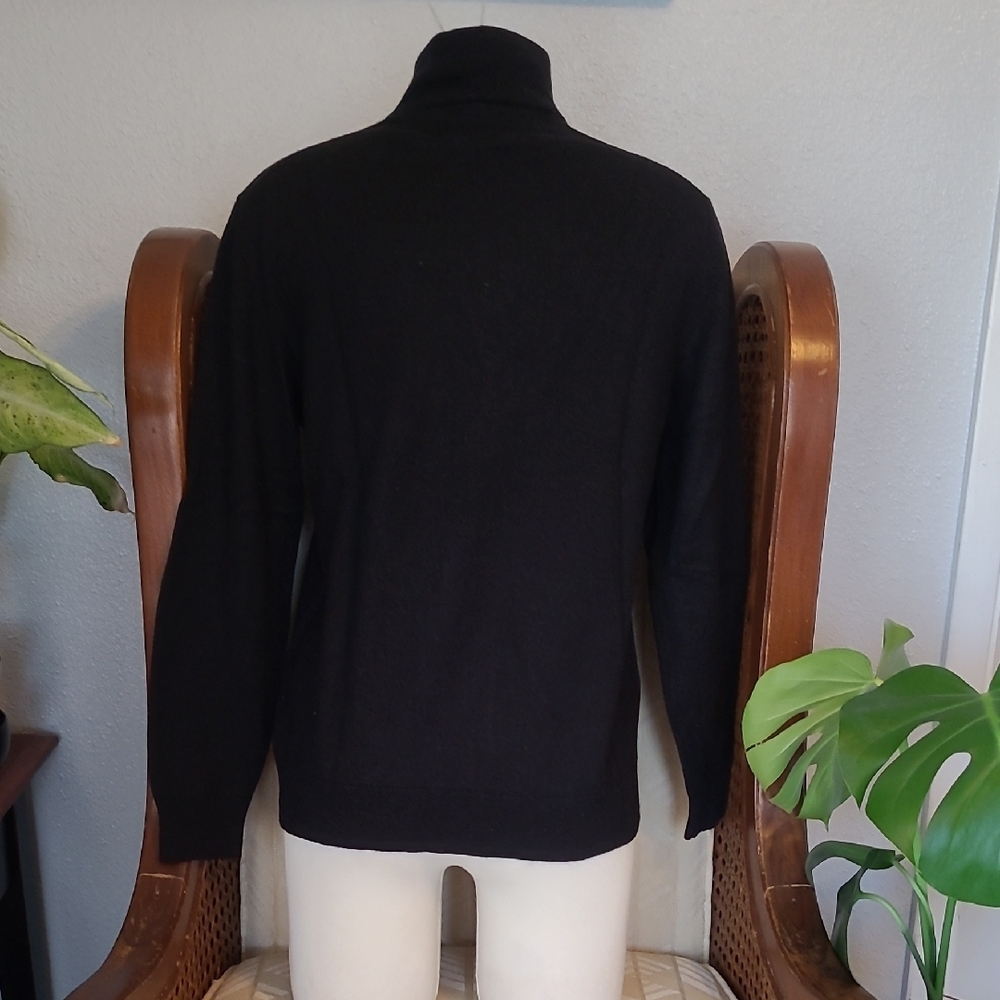 Club Room Men's Classic Black Zip-Up Sweater 52% Merino Wool 48% Acrylic - Picture 2 of 6